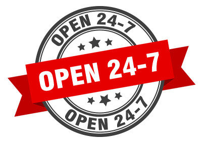 打开24 7标签。打开24 7圆带标志。打开24 7邮票