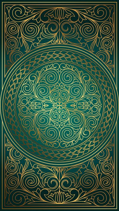 Golden ornate decorative vintage design