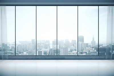 具有城市景观的现代室内设计