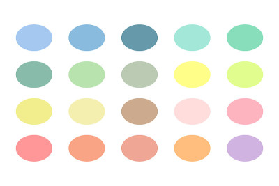 pastel color Ellipse set collection Catalog