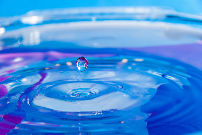 水滴特写细节蓝色