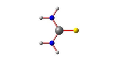 硫脲分子结构孤立于白色