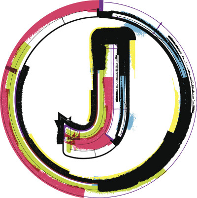 彩色Grunge字体J