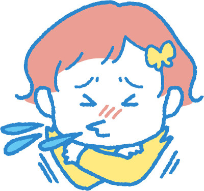 一个女孩打喷嚏的插图