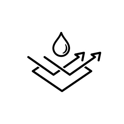 拒水表面图标。防水图标，疏水符号。矢量在孤立的白色背景。每股收益10