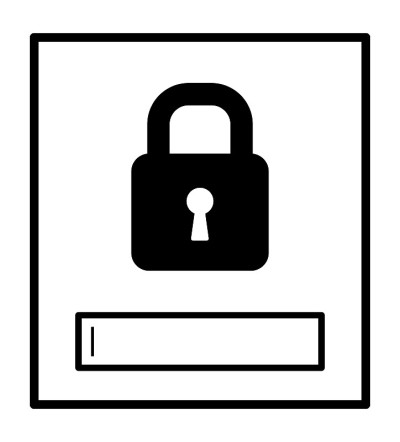 密码输入屏幕隔离矢量插图。