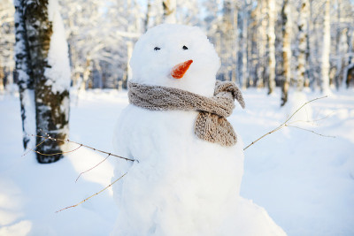 冬天公园的雪人