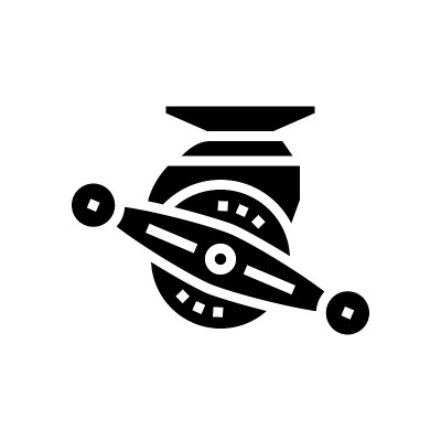 诱饵投卷轴字形图标矢量插图