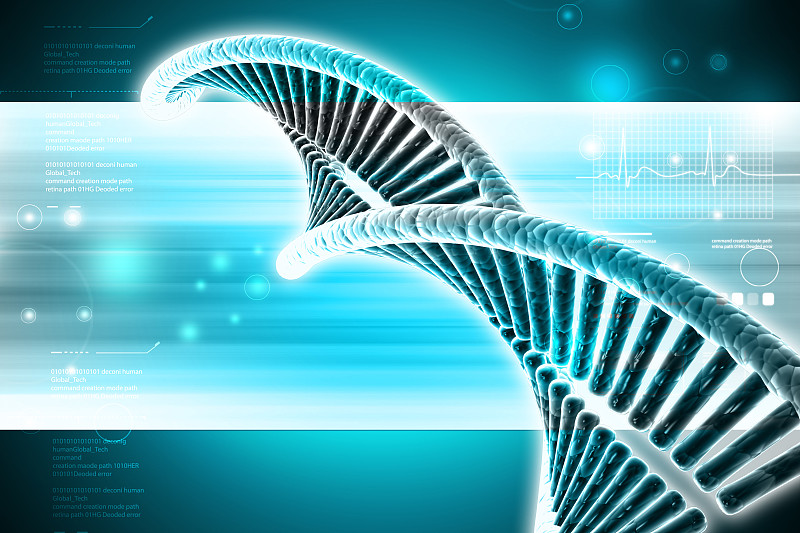 彩色背景中的DNA