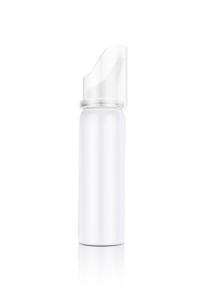 空白包装白色喷雾剂瓶的产品设计模型隔离在白色背景