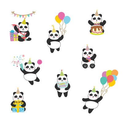 熊猫生日插图
