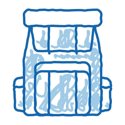 背包登山装备涂鸦图标手绘插图