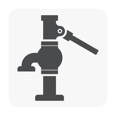 Deep well hand pump vector icon design. For suctio