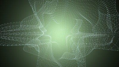 分子模型与连接的线与点在黑暗的背景。医学，技术，化学或科学背景。有分子和原子的科学或医学背景。三维演