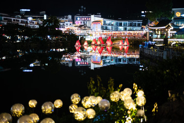 桂林老城区夜景