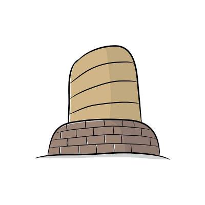 魔鬼石柱卡通矢量