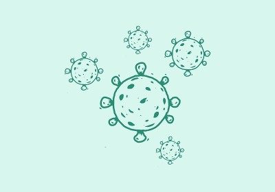 病毒球符号插图设计