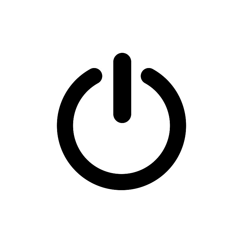 图标。电源开关概念。开机信号矢量说明