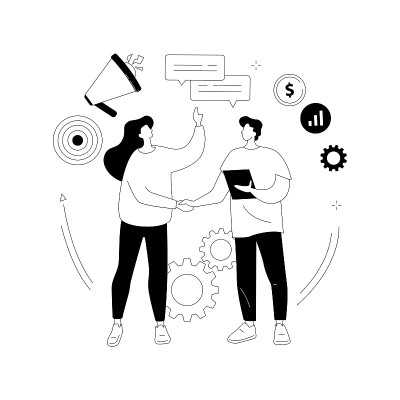 关系营销抽象概念向量插图。