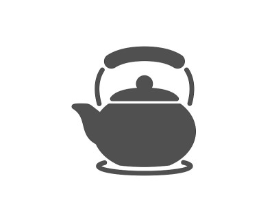 茶壶简单的图标。热饮的迹象。