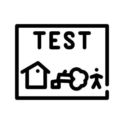 test house tree child line icon vector illustratio