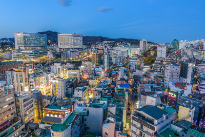 新川城市天际线，首尔，韩国