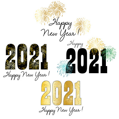 用烟花装饰的2021年新年图案