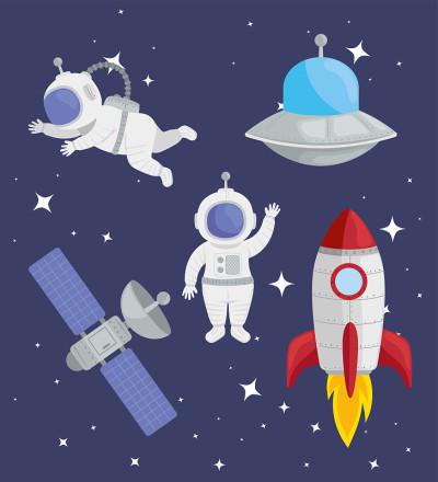 宇宙和空间五个图标