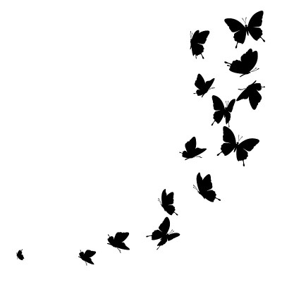 Flying butterflies. Vector decoration element.