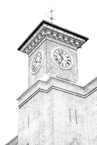 英国伦敦的古老建筑窗户和砖外墙