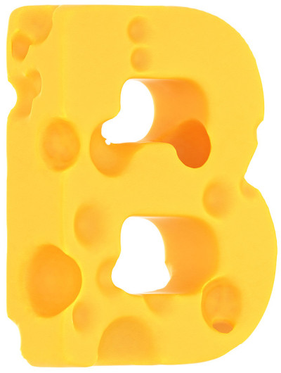切兹字体B字母孤立白色