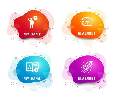 Technical algorithm, Creativity and Agent icons. S