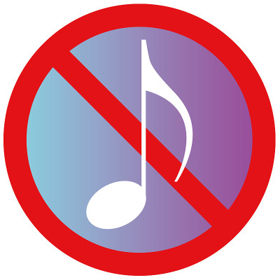 音乐禁止标志。