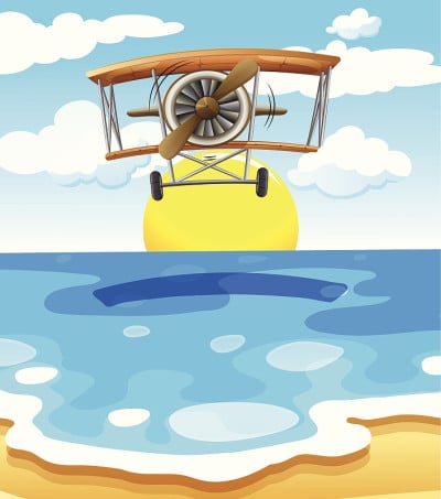 飞机在海面上飞行