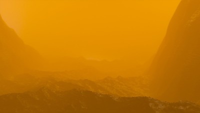 带有沙尘暴的后末日景观。三维渲染
