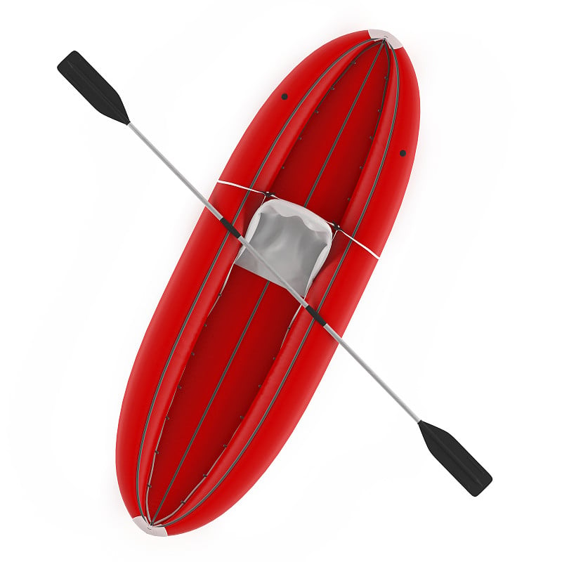 Inflatable kayak canoe top isolated