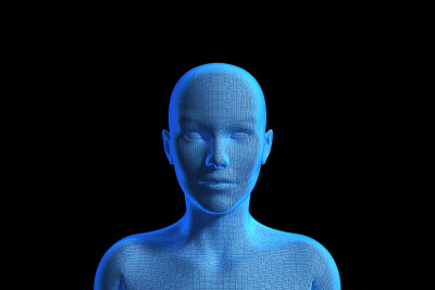 女人，人类女性的头，3D
