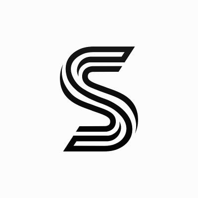 孤立字母S线性图标符号矢量设计。