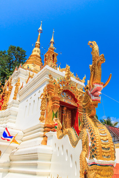 泰国清迈美湛地区的Wat Temple