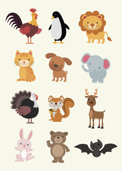 动物收藏-狗，猫，狮子，大象…插图