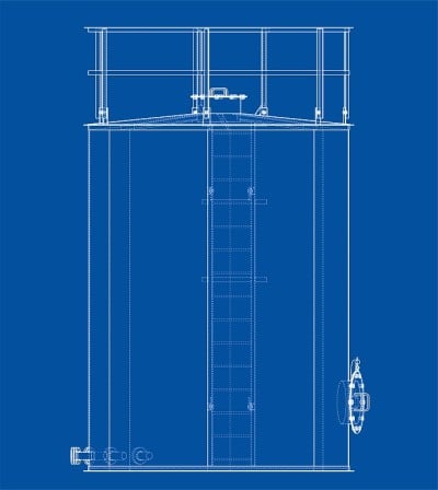 Oil tank outline. Vector rendering of 3d
