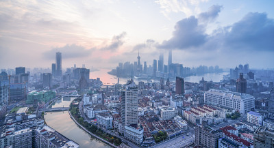 上海天际线鸟瞰图