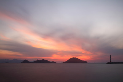 海边小镇Turgutreis和壮观的日落
