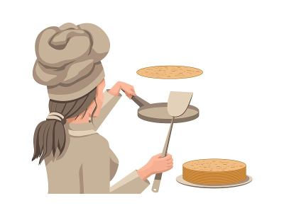 Woman chef cook.
