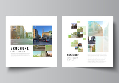 Vector layout of two square format covers design t