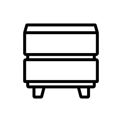 床头柜家用家具图标矢量大纲插图