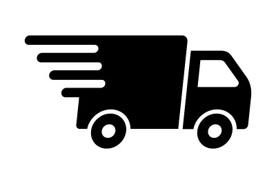 快速送货卡车。行图标设计。矢量插图的应用程序和网站