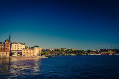 瑞典，斯德哥尔摩，Riddarholmen岛与Riddarholm教堂尖塔，Sweden