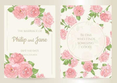 Wedding invitation card template design. Seamless 