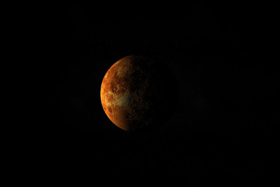外太空的金星。三维渲染